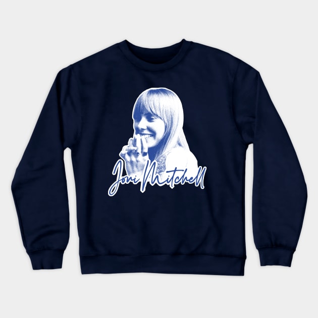 Joni Mitchell /\/ Retro 1970s Style Fan Art Design Crewneck Sweatshirt by DankFutura